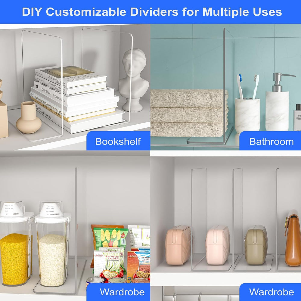 OKPOW Shelf Dividers Closet Organizer - 12" Tall X 11.8" Deep Acryl...