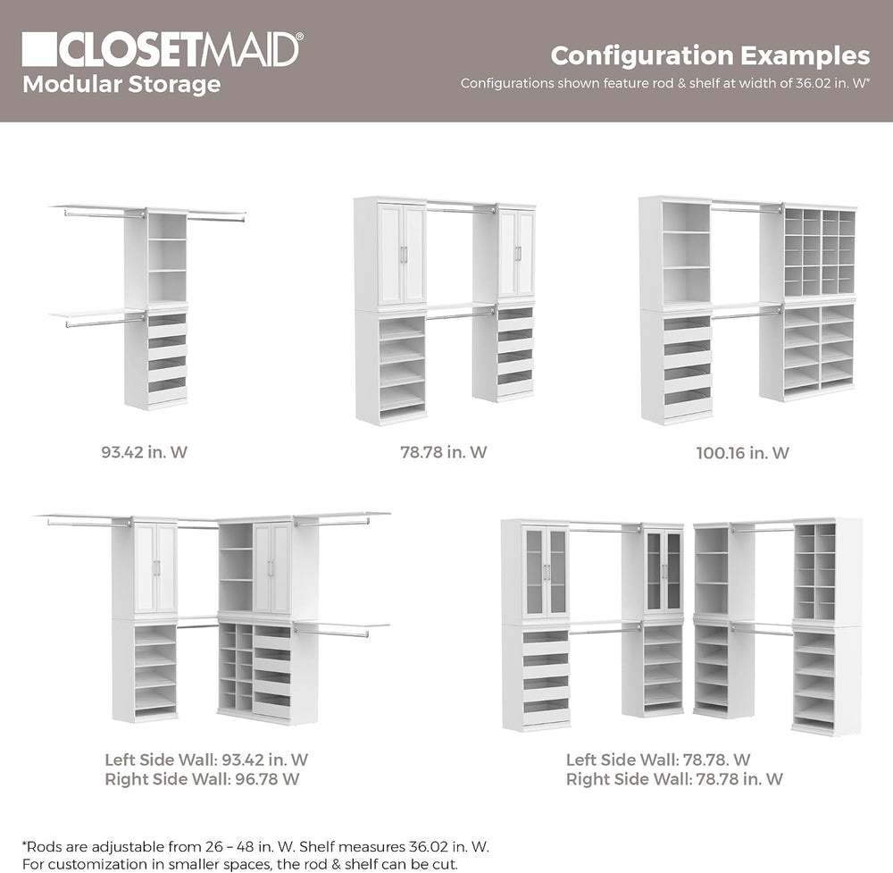 ClosetMaid Modular Storage Shelf Unit with 3 Shelves, White