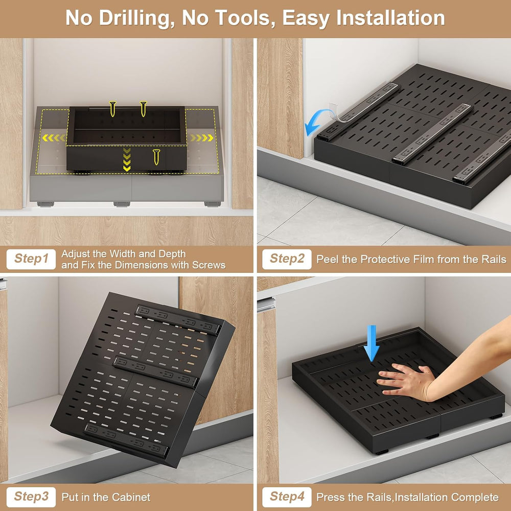 Pull out Cabinet Organizer,15"-21"W,17"-24"D,Expandable,A...