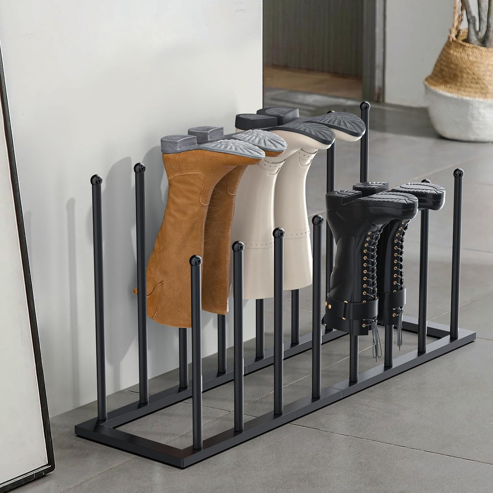 Urban Deco Free Standing Shoe Racks, Boot Organizer for Tall Boots, Black Met...