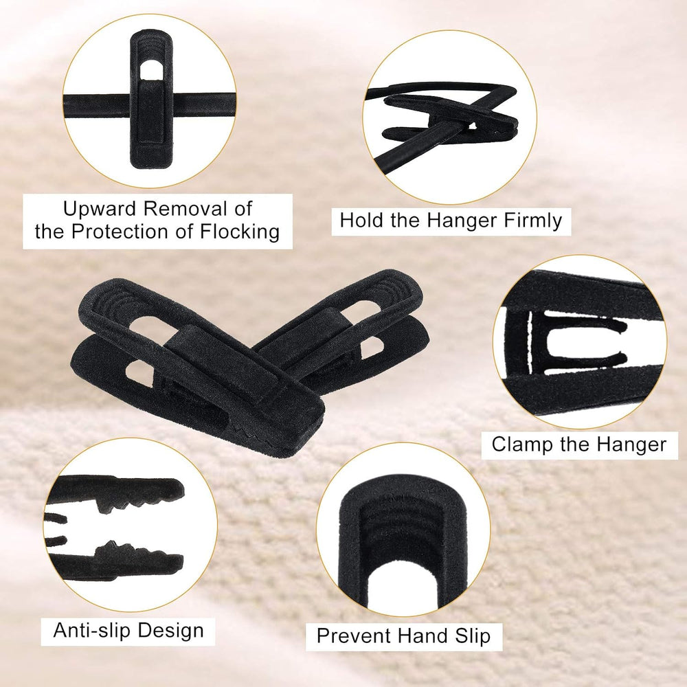 Velvet Hangers Clips Flocked Finger Clips Velvet Clothes Clips Strong Pants H...