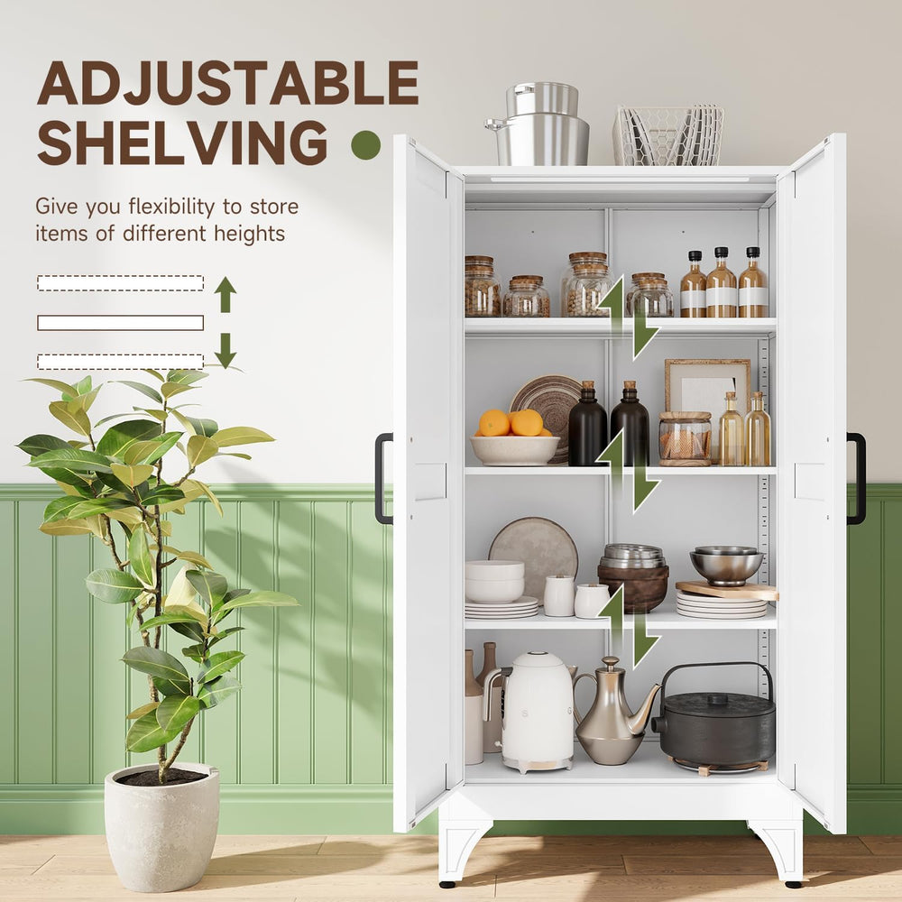 Letaya Metal Storage Cabinet,Small White Kitchen Pantry,for Bathroom/Garage