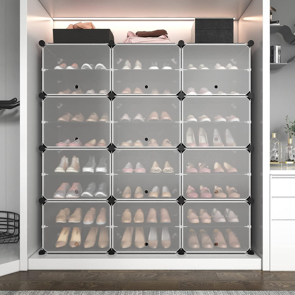ROJASOP Portable 8-Tier Shoe Cabinet - 48-Pair Shoe Organizer with Expandable...
