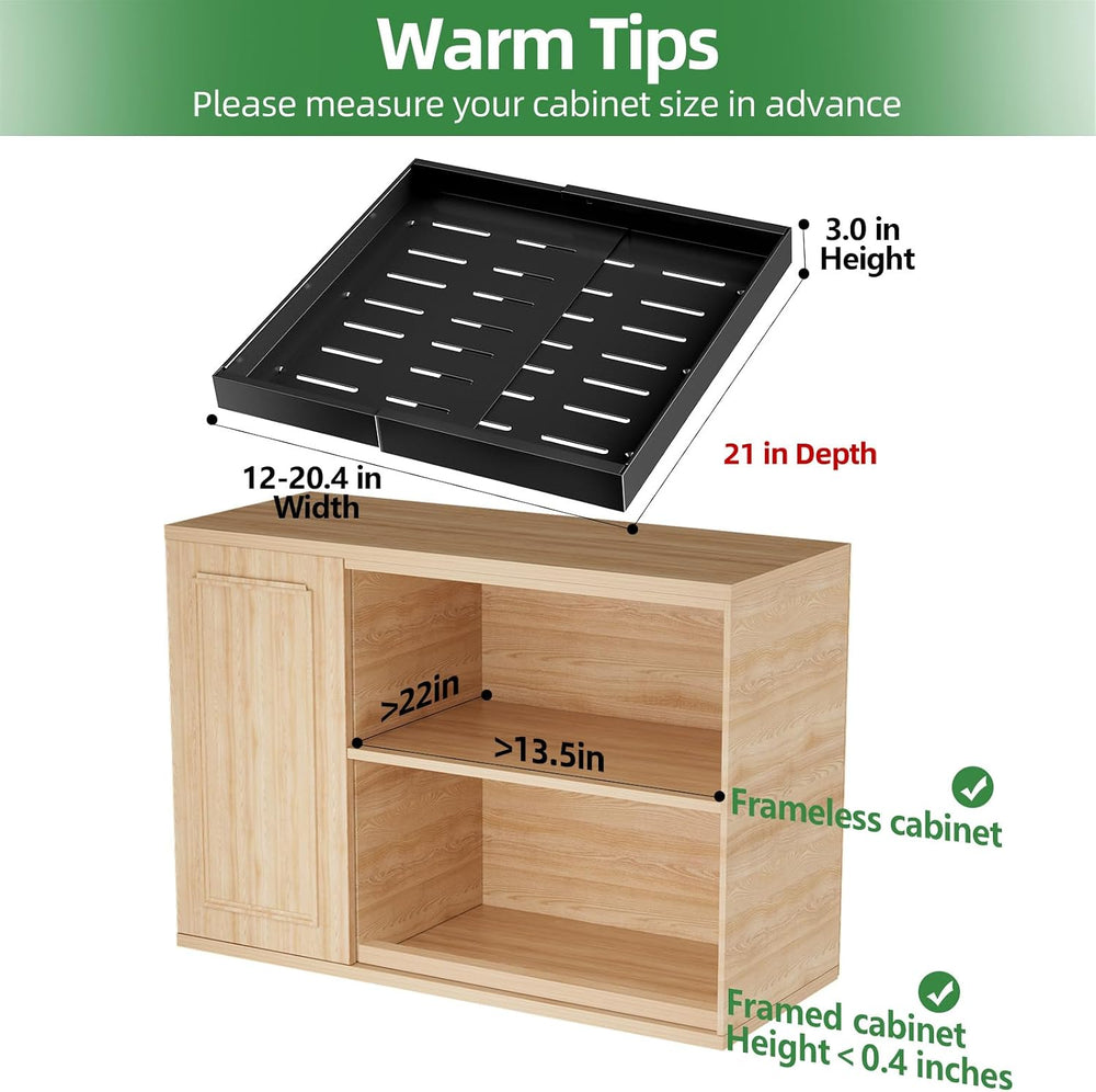 PAKETA 4 Pack Expandable Pull Out Cabinet Organizer,21" Deep