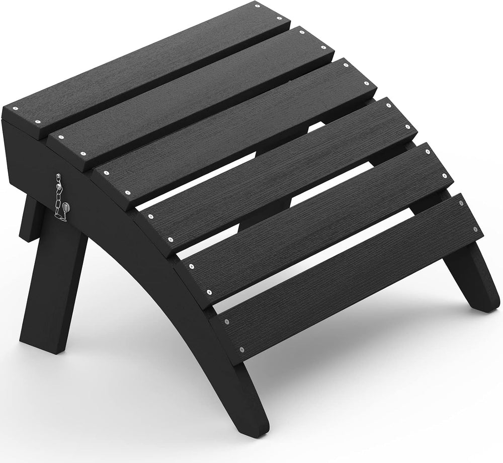 SERWALL Folding Adirondack Ottoman, No-Assembly Outdoor Footrest, All Weather...