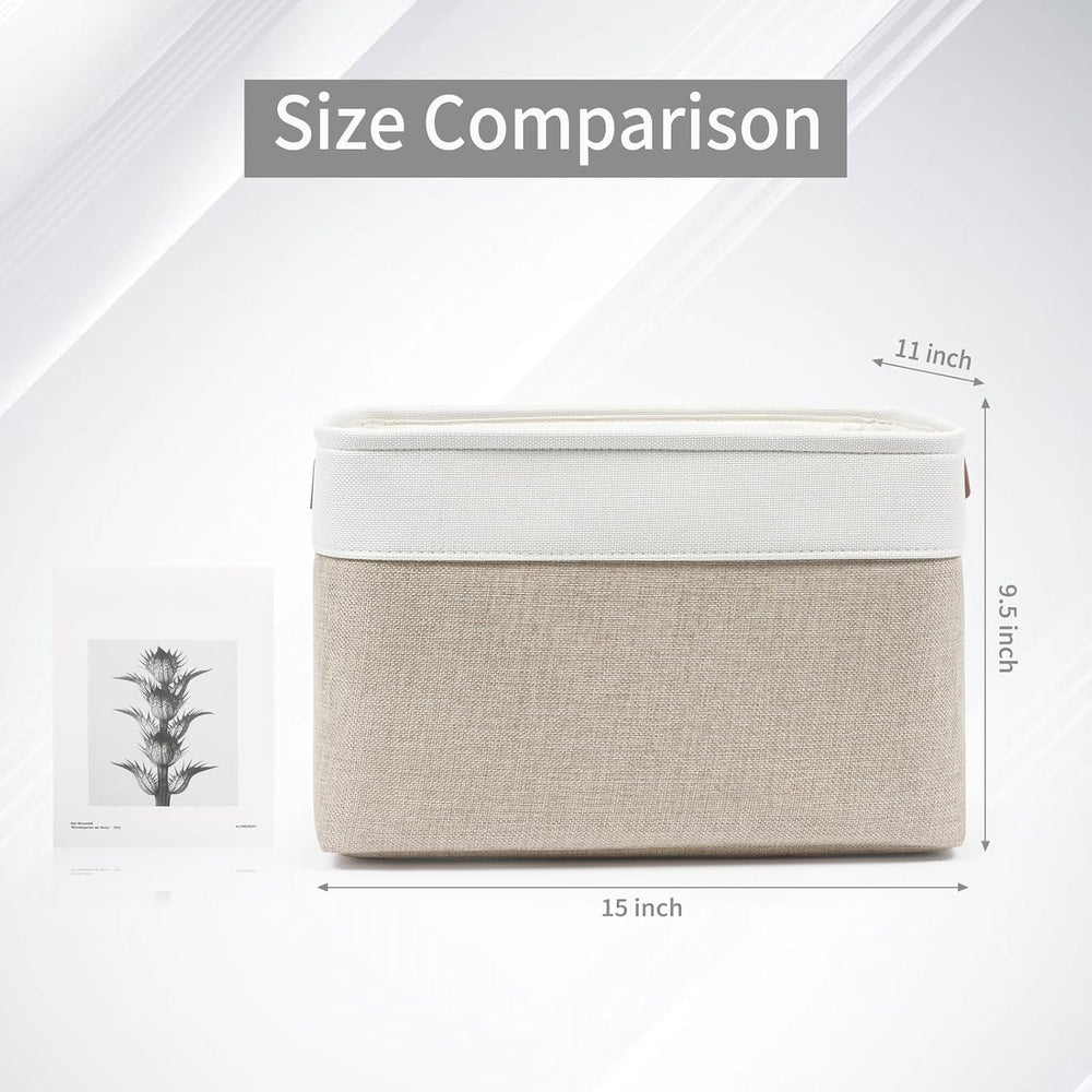 Storage Bins Large Fabric Storage Baskets for Shelves 3 Pack, Decorative Line...