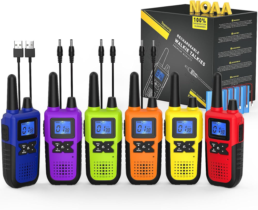 Topsung Walkie Talkies Long Range FRS VOX NOAA 1800mAh Li-Po HD Loud Sound (...