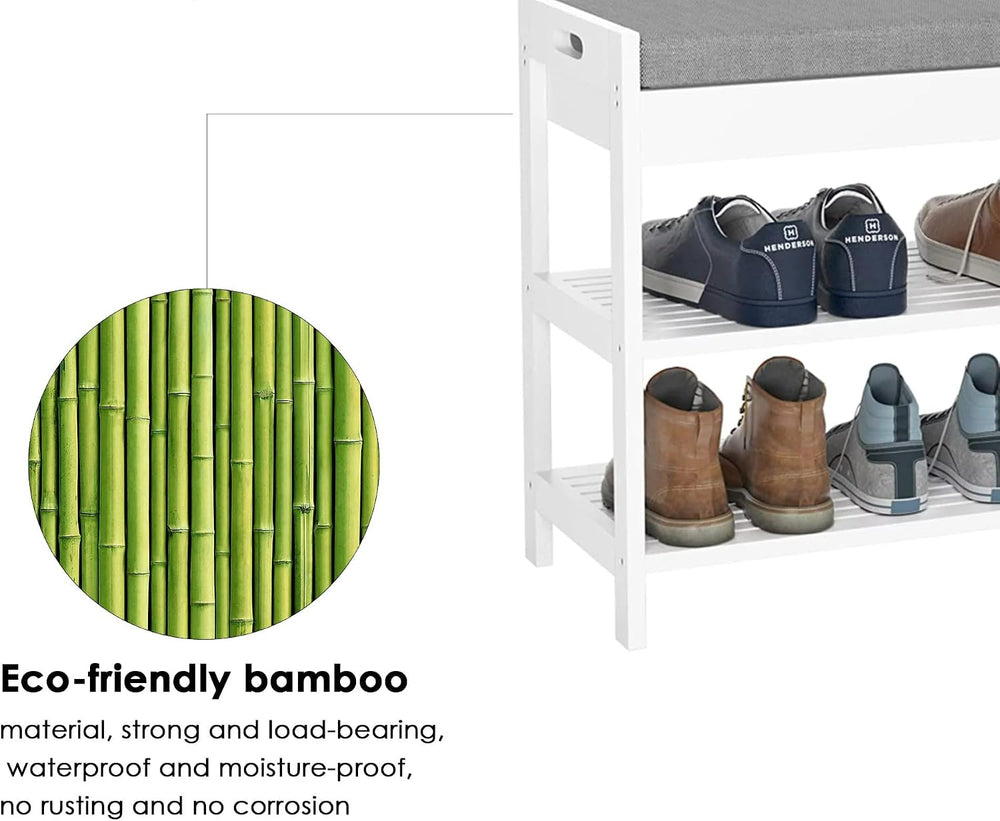 2-Tier Shoe Rack Bench with Flip-Top Storage, 36" Entryway Bench with Seat