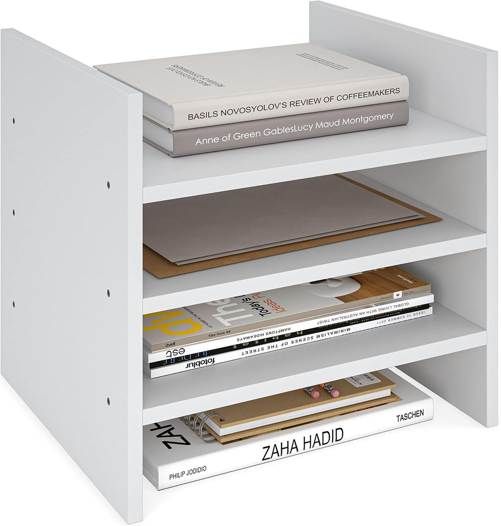 Ballucci 4-Tier Paper Sorter and File Organizer for Desk, Wood Mail Sorter, F...