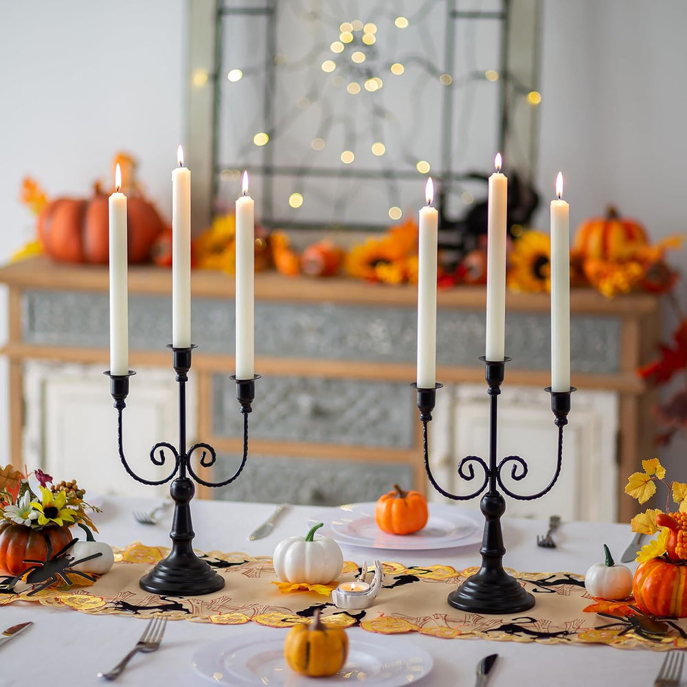 Sziqiqi Halloween Candelabra Candle Holder: 3 Arms Black Candelabra