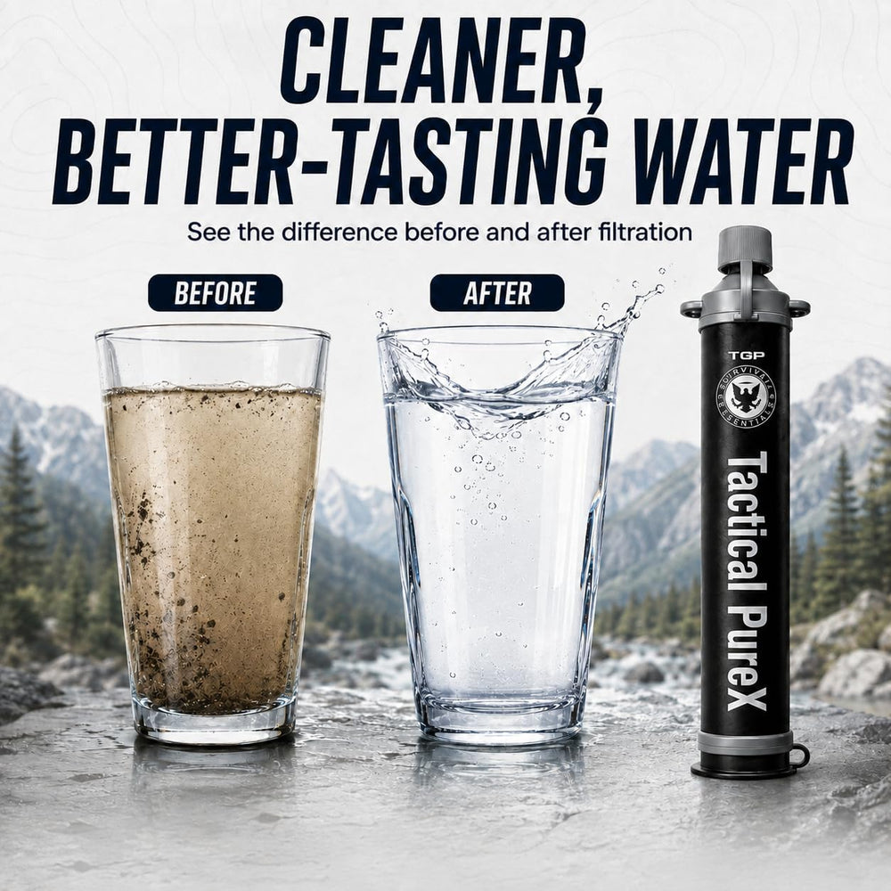 Tactical PureX Water Filter Straw, Portable Water Purifier