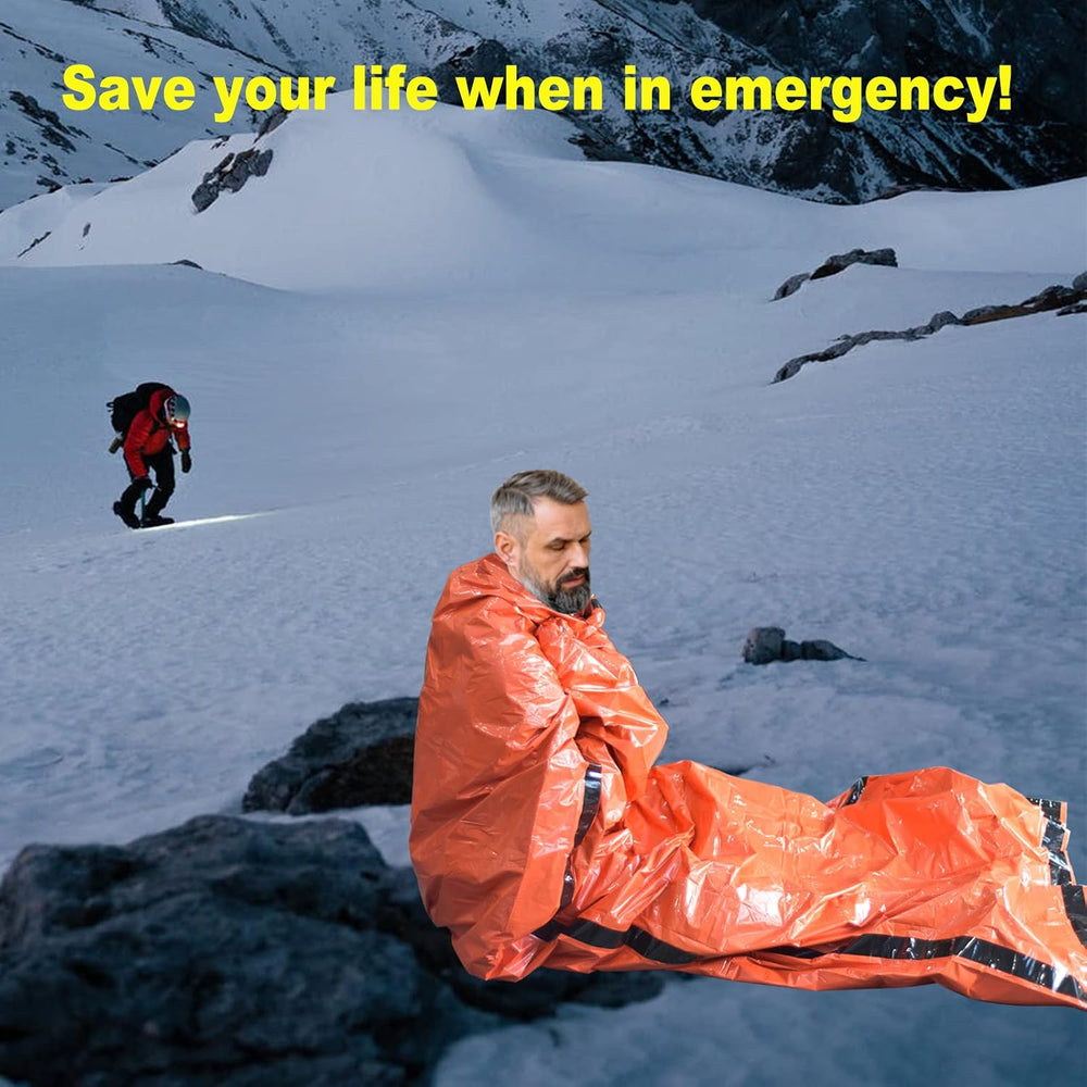 4 Pack Emergency Bag Survival Bivvy Sack with Whistles, Lightweight Portable ...