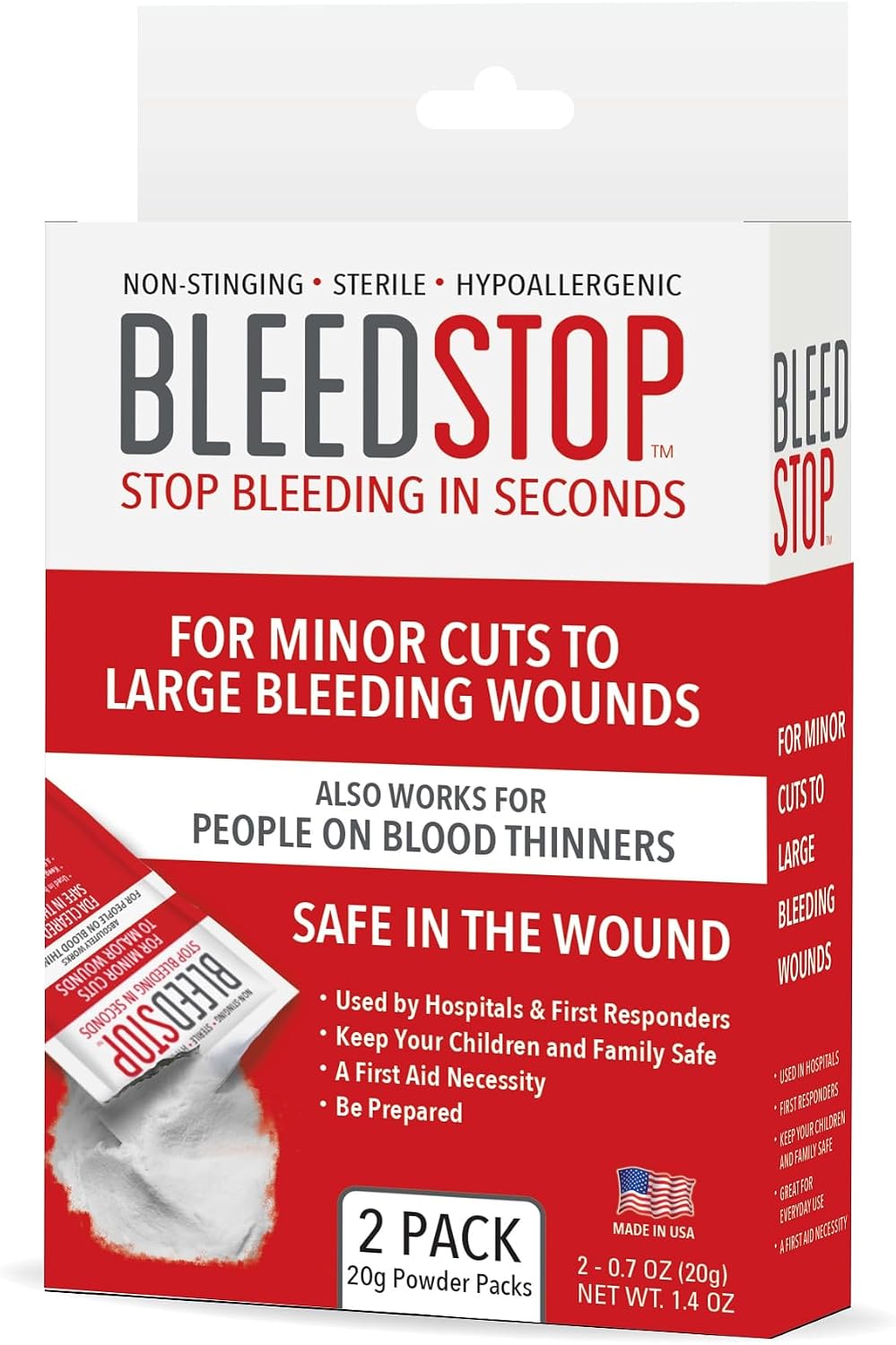 BleedStop™ First Aid Powder for Blood Clotting, Trauma Kit, Blood Thinner Pat...