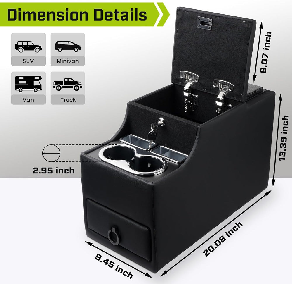 Mixsuper Center Console Between Seat Organizer for Minivans & SUVs Floor ...