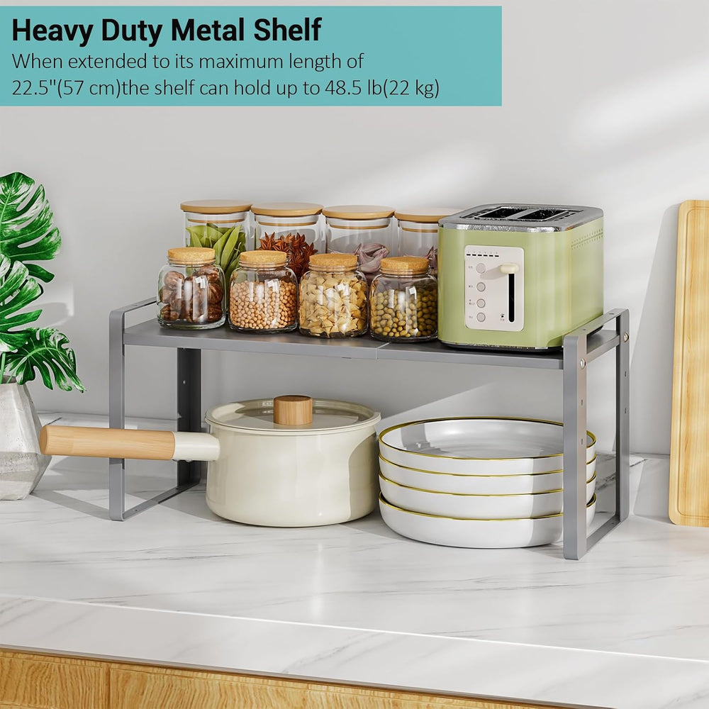 2 Pack Expandable Kitchen Cabinet Organizer Shelves