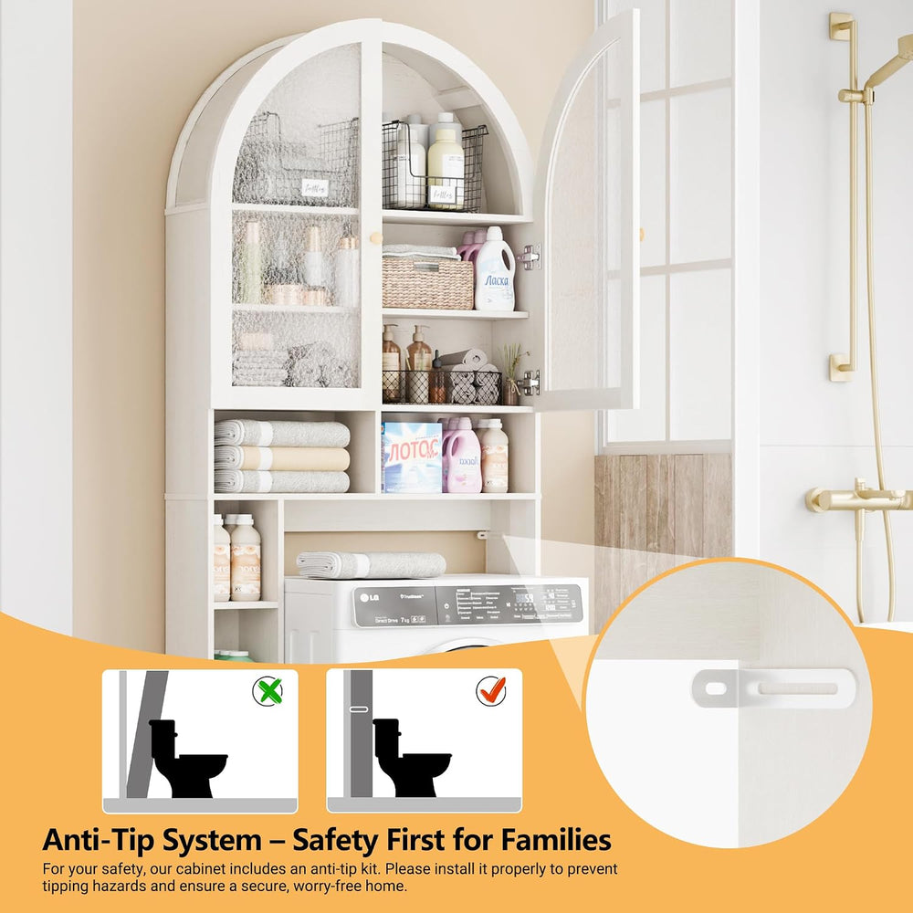 Over The Toilet Storage Cabinet, 29.7”W Modern Storage Cabinet Over Toilet wi...
