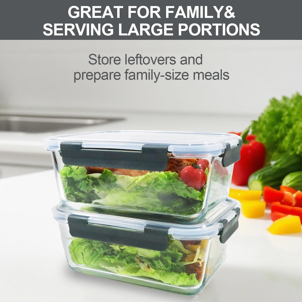 M MCIRCO 6 Pack Extra Large Glass Food Storage Containers with Lids