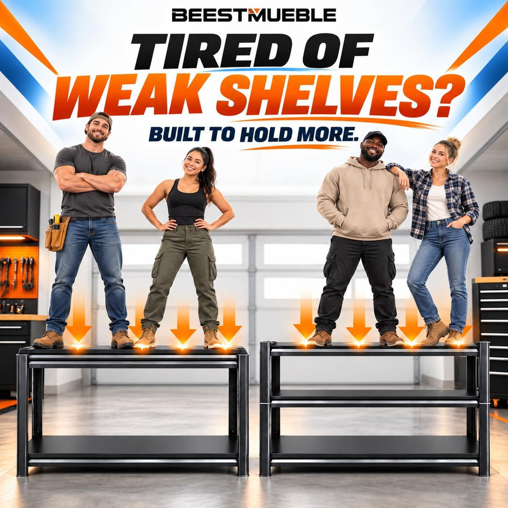 3000LBS Garage Shelving, 5-Tier Adjustable Metal Storage Shelves Unit with Sa...