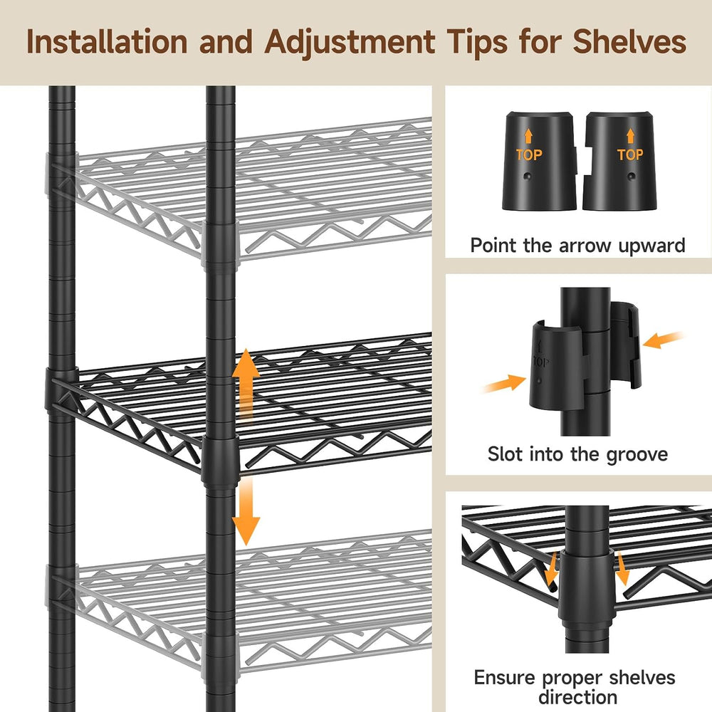 ONBRILL F5 Heavy Duty Clothes Rack Freestanding Modular Closet System Black