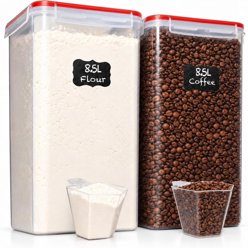 2 PC (8.5L / 287 Oz) Extra Large Flour Container & Sugar Container Set
