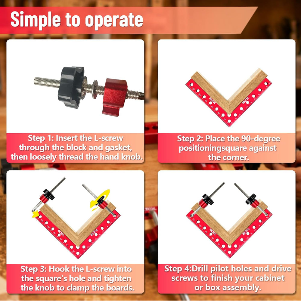 Corner Clamps for Woodworking, 4Pcs 5.5"×5.5" 90 Degree Clamp
