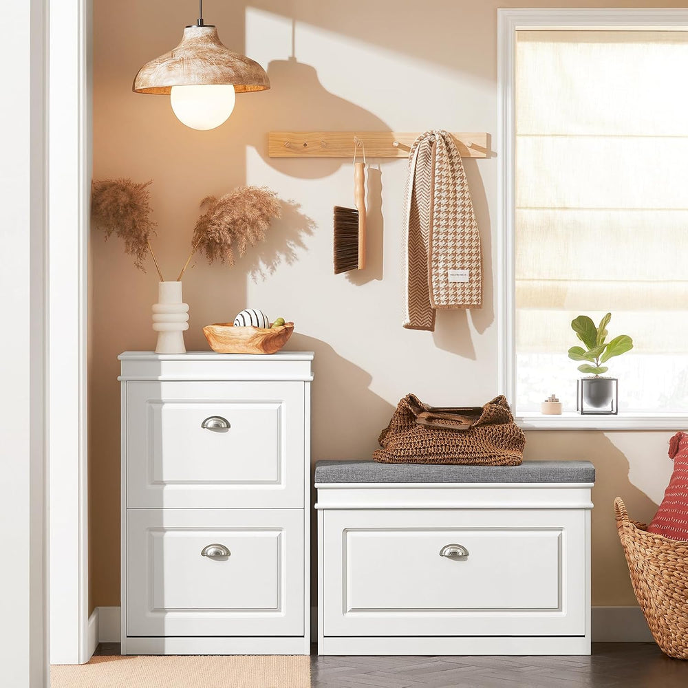 SoBuy Small Shoe Storage Bench, Narrow Shoe Cabinet for Entryway, Shoe Rack w...