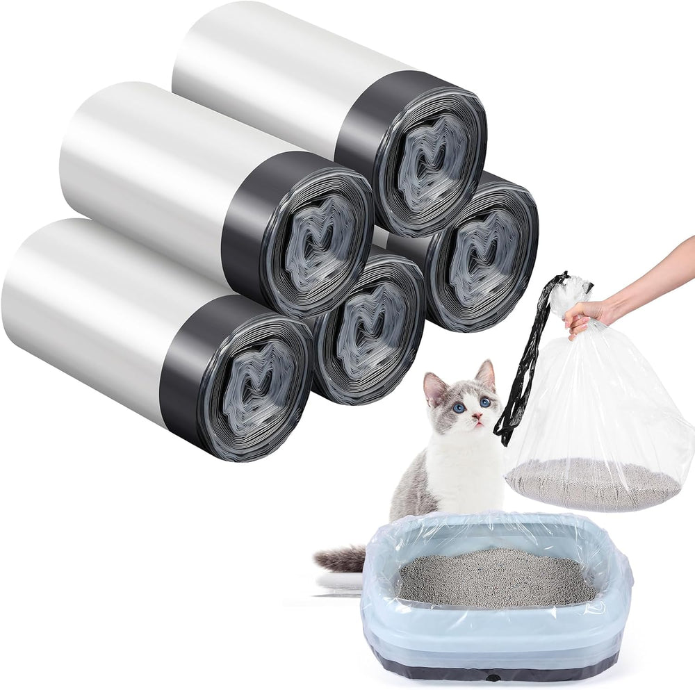 Tinlade 50 Count Jumbo Cat Litter Box Liners,39 x 22 Inch,Clear, Black