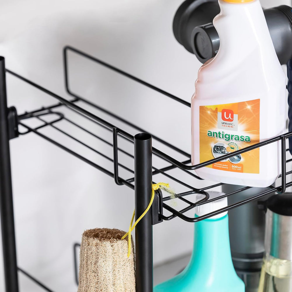 2-Tier Under Sink Organizer Multipurpose Movable Rolling Cart Storage Cabinet...