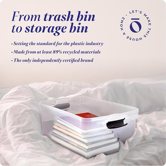 HOMZ 2-Pack Secure Latch, 64 Quart, and Office Organization