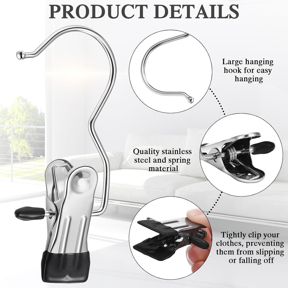 Yinder 250 Pcs Boot Hanger Clips Stainless Steel Hooks,Black
