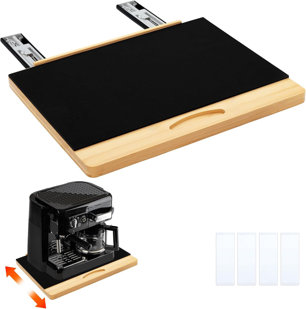 MinBoo Bamboo Appliance Slider,Sliding Tray for Coffee Maker, Kitchen Counter...
