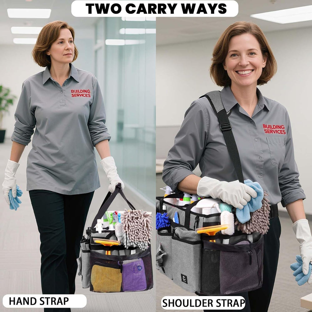 Extra large Cleaning Caddy Bag Built-in hard plastic Aluminum foil lining