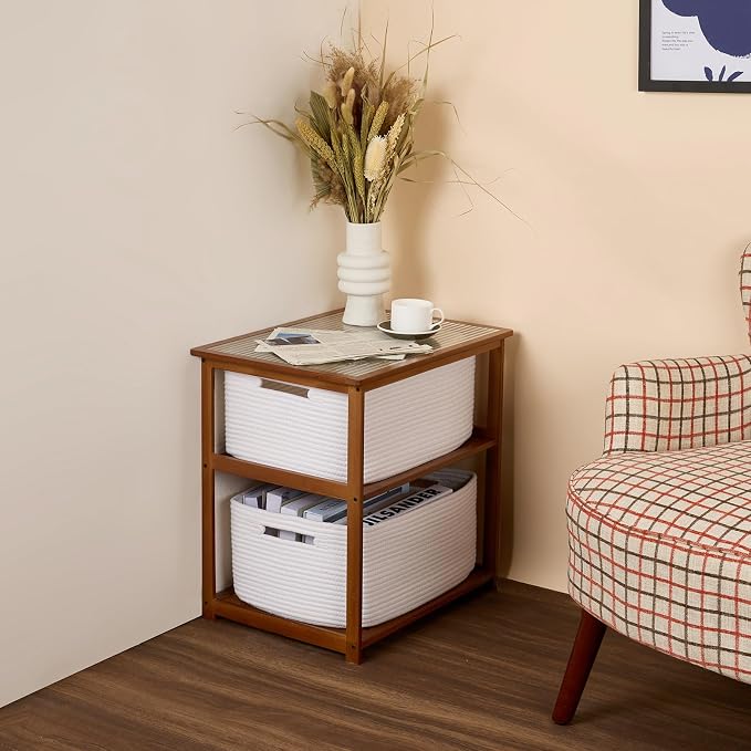 Large Storage Baskets for Shelves, Closet Organizers Bins for Clothes Blanket...