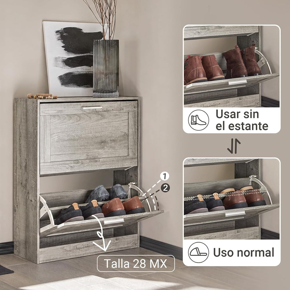 SoBuy Shoe Storage Cabinet Entryway, Slim Shoe Rack Freestanding, Narrow Shoe...