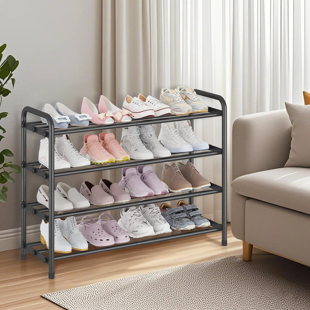 Expandable Metal Shoe Rack for Closet & Entryway, Shoe Storage Organizer