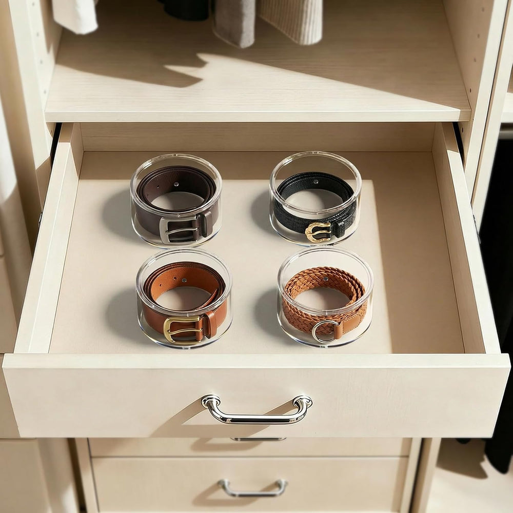 Belt Organizer for Closet, Acrylic Belt Display Storage, Magnetic