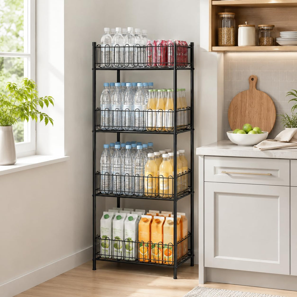 Vrisa Water Bottle Organizer 4 Tiers Free Standing Water Bottle Holder Bevera...