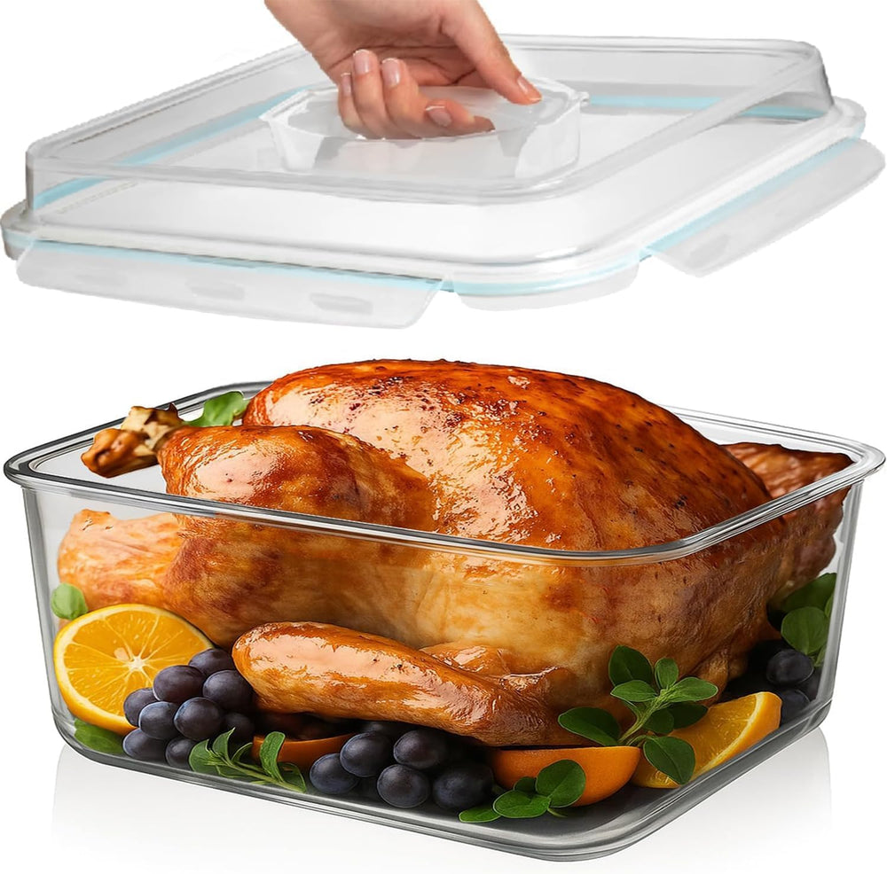 6500 ML / 220 oz / 28 Cup LARGE Glass Food Storage Container with Airtight Lo...