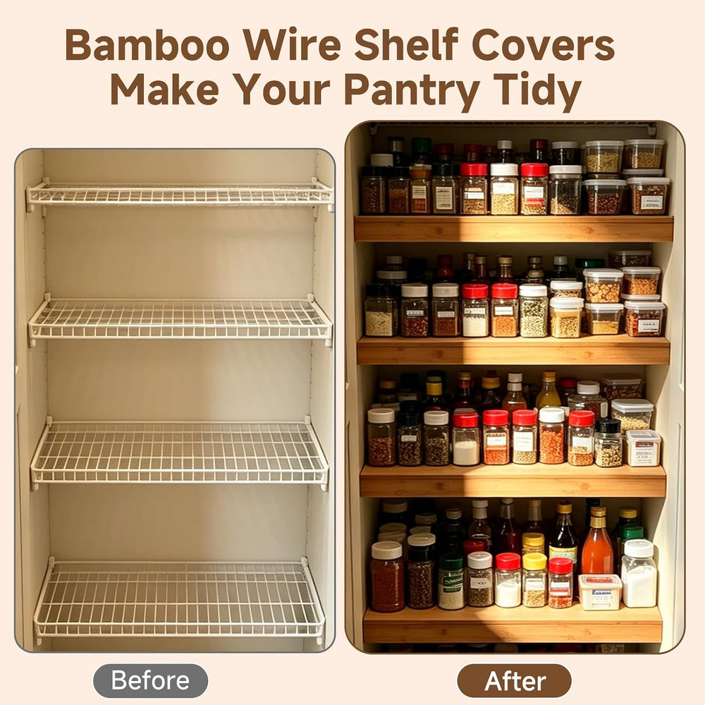 Wire Shelf Covers for Shelves, Bamboo, 5Pcs, 24" W x 16" D