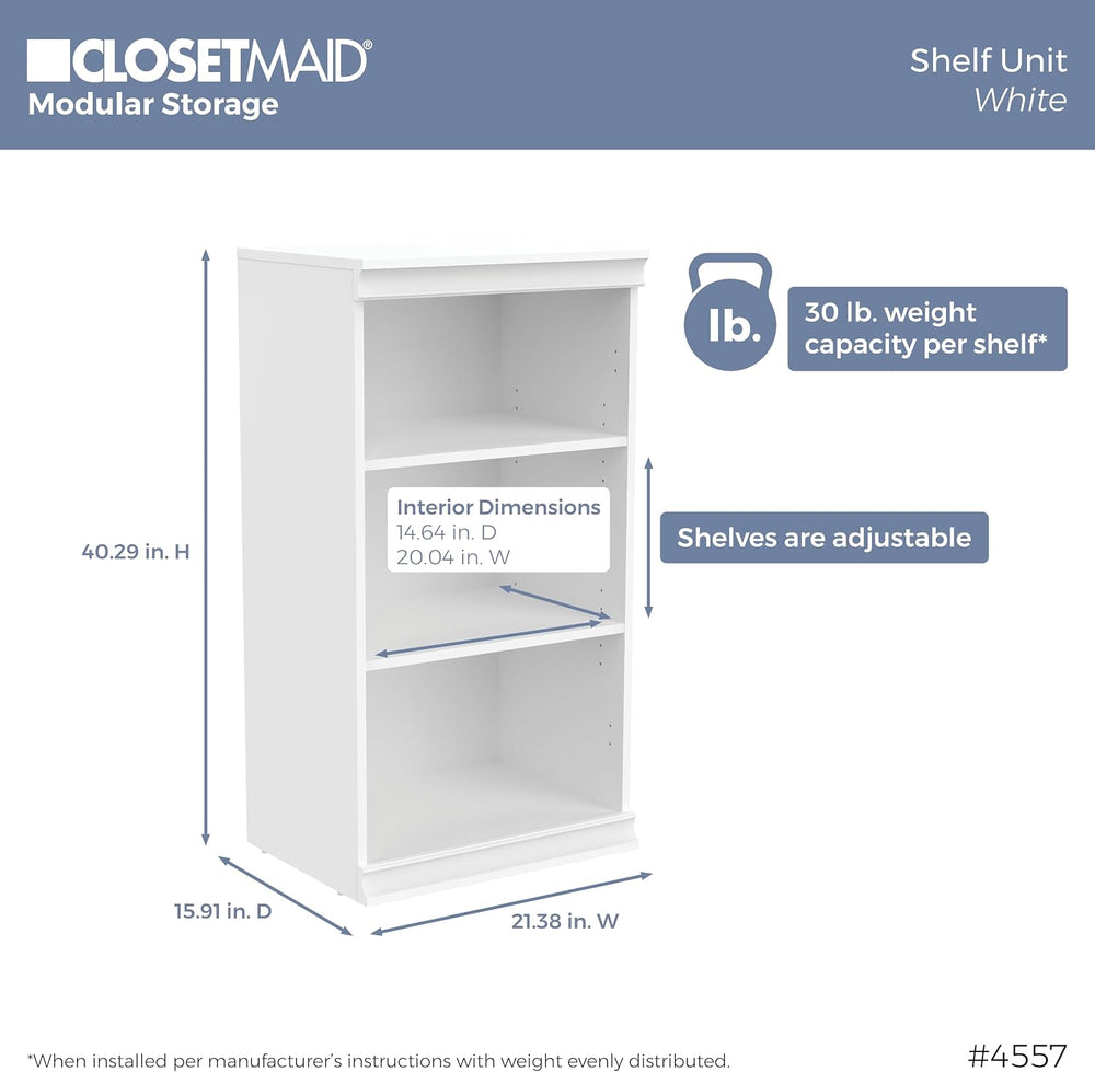 ClosetMaid Modular Storage 21.38-inch W 3-Shelf 4-Drawer Tower Wood Closet Sy...