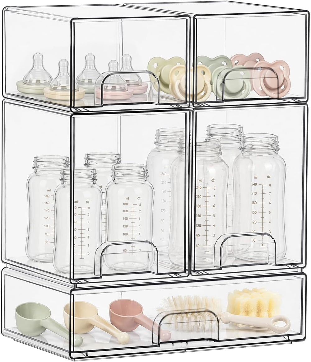 Bottle Organizer for Countertop,Under-Cabinet Acrylic Stackable Drawers