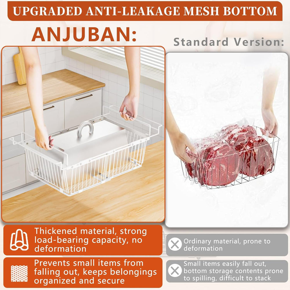 Hanging Freezer Organizer Bins for 5 to 20 Cu.Ft,Leak-Proof Bottom,2Pack
