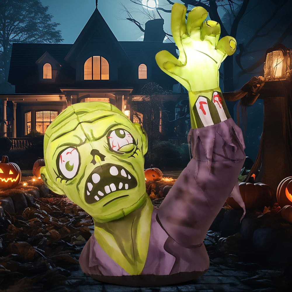 GOOSH 5.2 FT Halloween Inflatables Zombies Outdoor Decorations Blow Up Yard T...