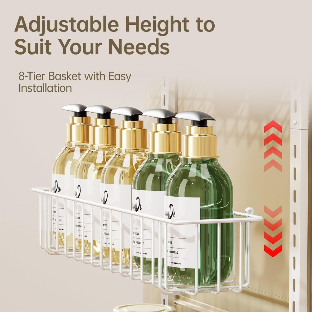Delamu Adjustable Cabinet Door Organizer, 8-Tier Hanging Spice Rack Organizer...