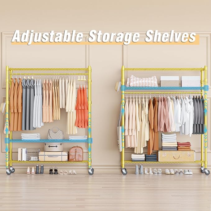 Homdox Gold Heavy Duty Clothes Rack