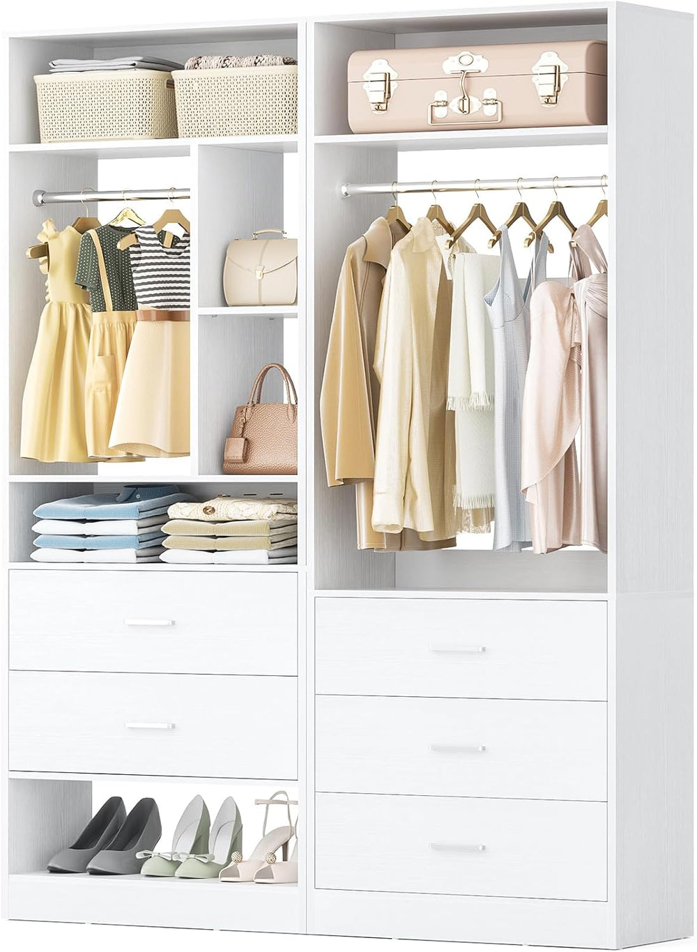 Besiost Closet Systems with 5 Drawers, Closet Organizer System