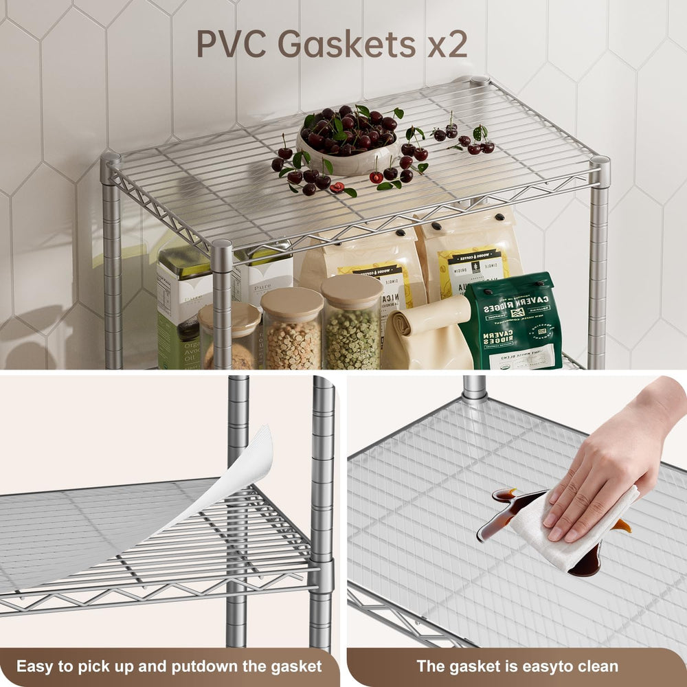 Golpart Shelves Storage Shelf Wire Closet Bathroom Organizers Metal Pantry