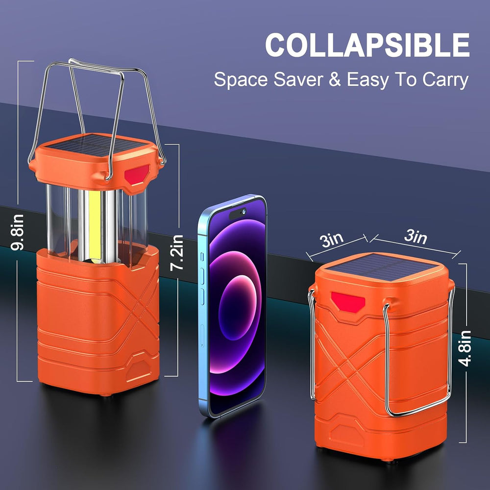 LETMY 4 Pack Camping Lantern, Rechargeable LED Lanterns, Solar Lantern Batter...
