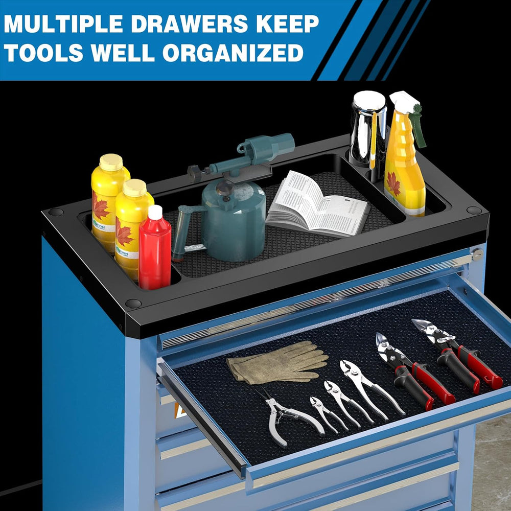 7-Drawer Rolling Tool Chest with Wheels,Locks,Blue Tool Cabinet