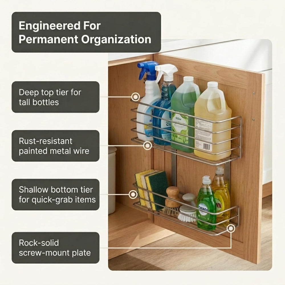 Household Essentials 1228-1 Double Basket Door Mount Cabinet Organizer | Moun...